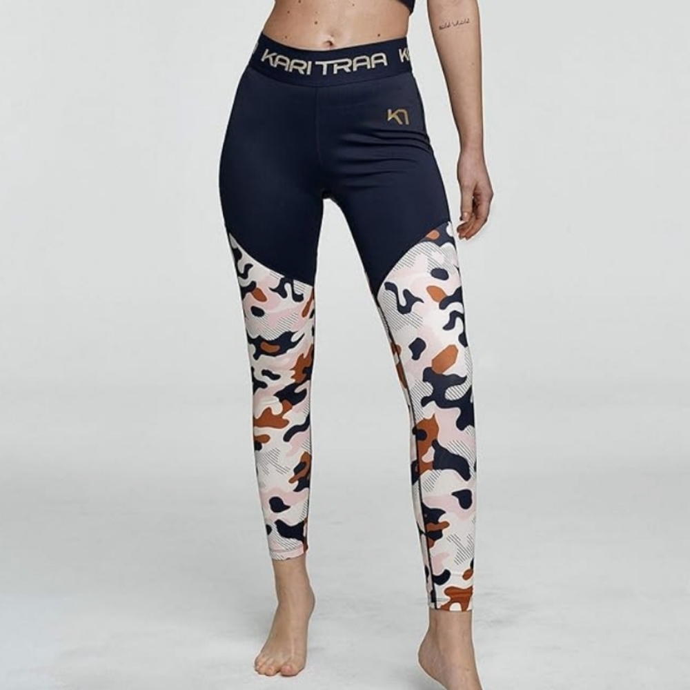 Kari TraaBeatrice Camo Tights Training High-Impact Performance Legging Athletic